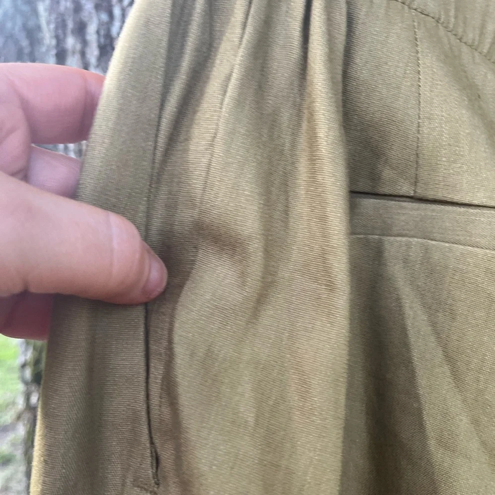 J. JILL LINEN BLEND 4X PLUS OLIVE OIL LOOSE FIT WIDE LEG PANTS